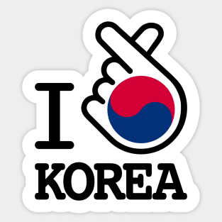 south korea flag with finger heart, kpop love sign gift Sticker